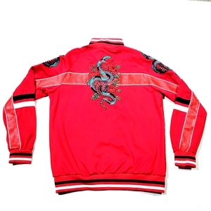 Reason NYC Full Zip Moto Style Snake Collection Men's Heavy Nylon Jacket size XL